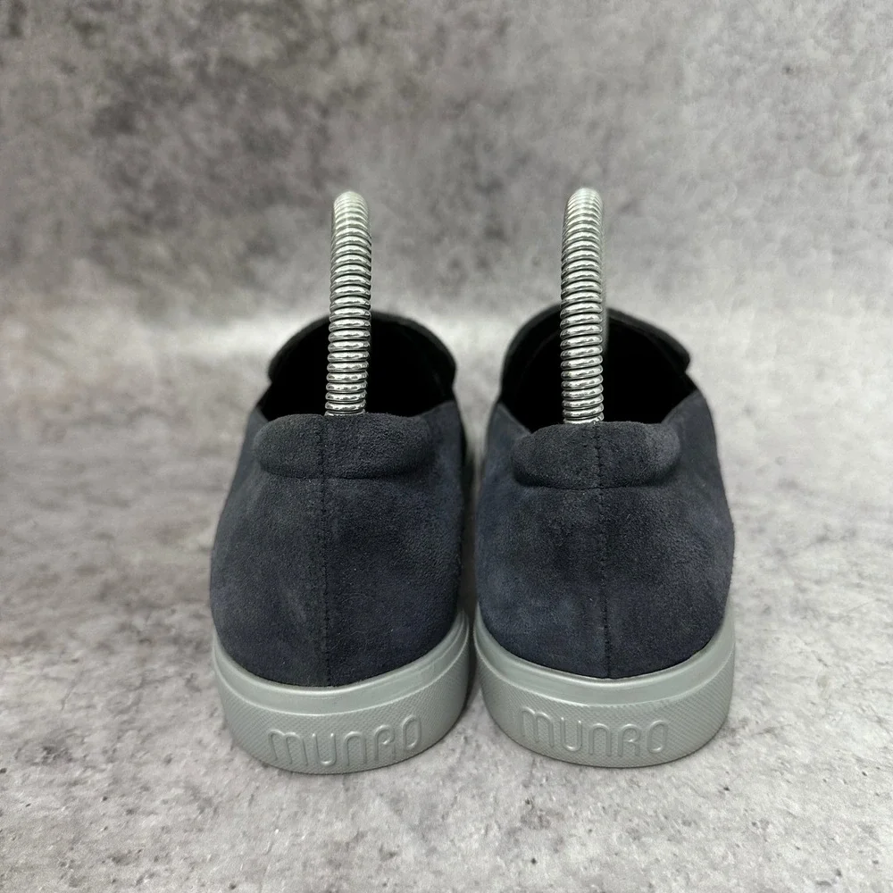 Munro Mandie Slip On Sneakers Womens 6.5 Navy Blue Suede Comfort Goring